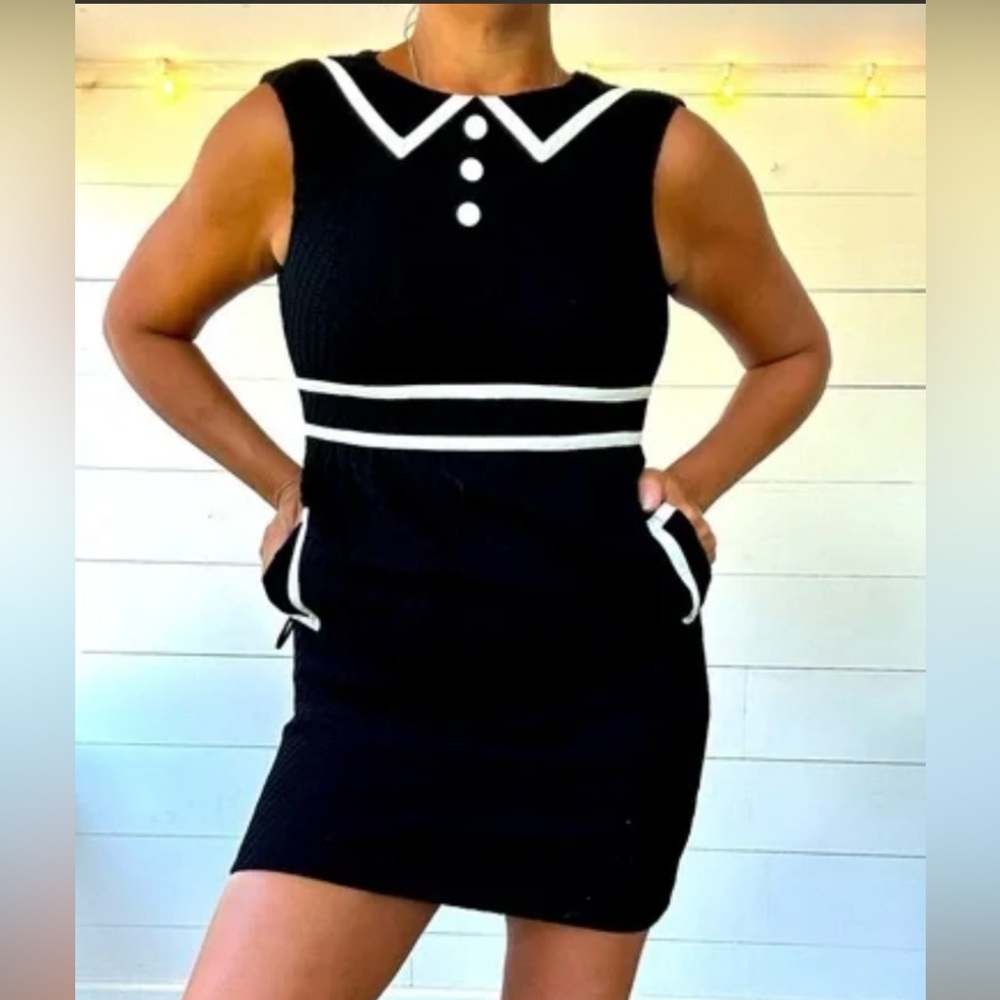 Tibi luxury brand- vintage Black and White Women's Dress size 2 - Picture 6 of 6